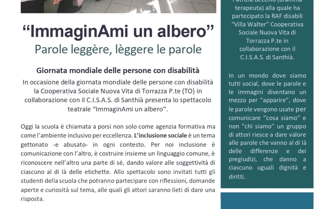 “ImmaginAmi un albero” va in scena a Santhià